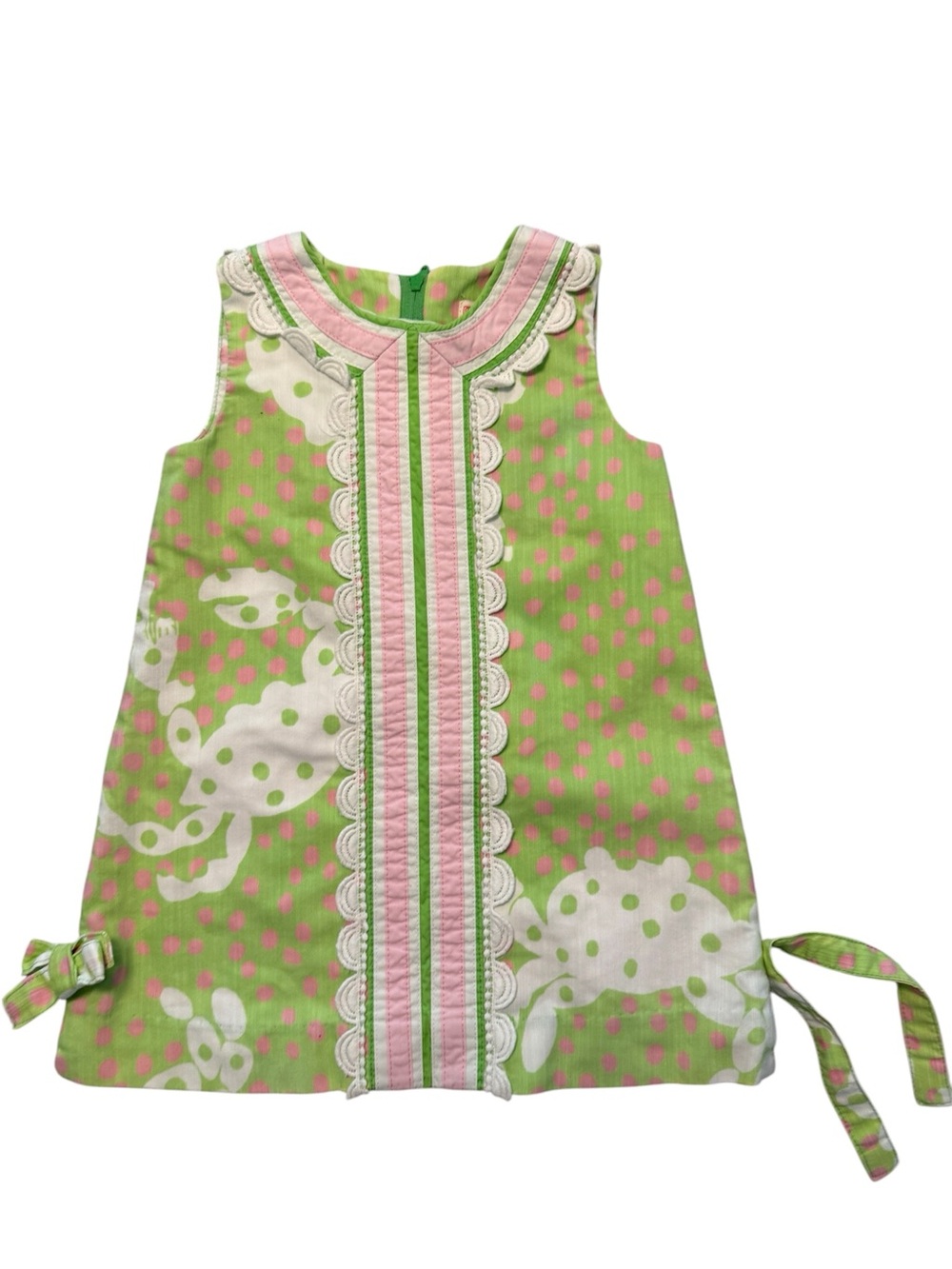 Lilly Pulitzer Girls Size 2 Green & Pink Shift Dress